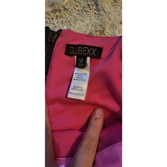 Dolls Kill Club Exx Sz M Pink Skirt Strappy Mini Skirt Rave Festival Burning Man - Picture 3 of 3